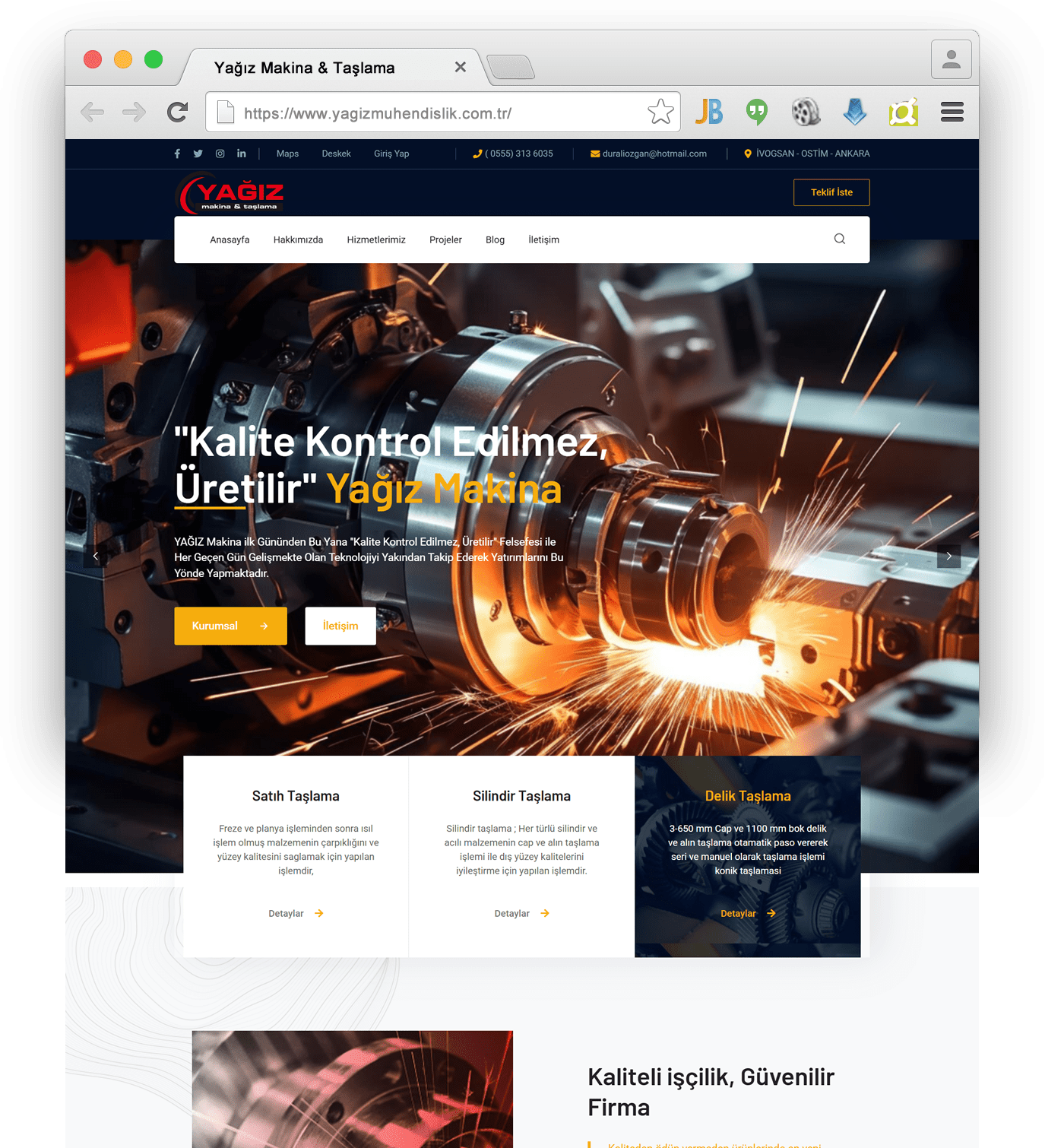 yagizmuhendislik.com.tr web Tasarım çalışması Cyber Medya